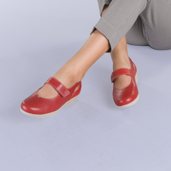 Pantofi casual dama piele Lavia rosii - Kalapod.net